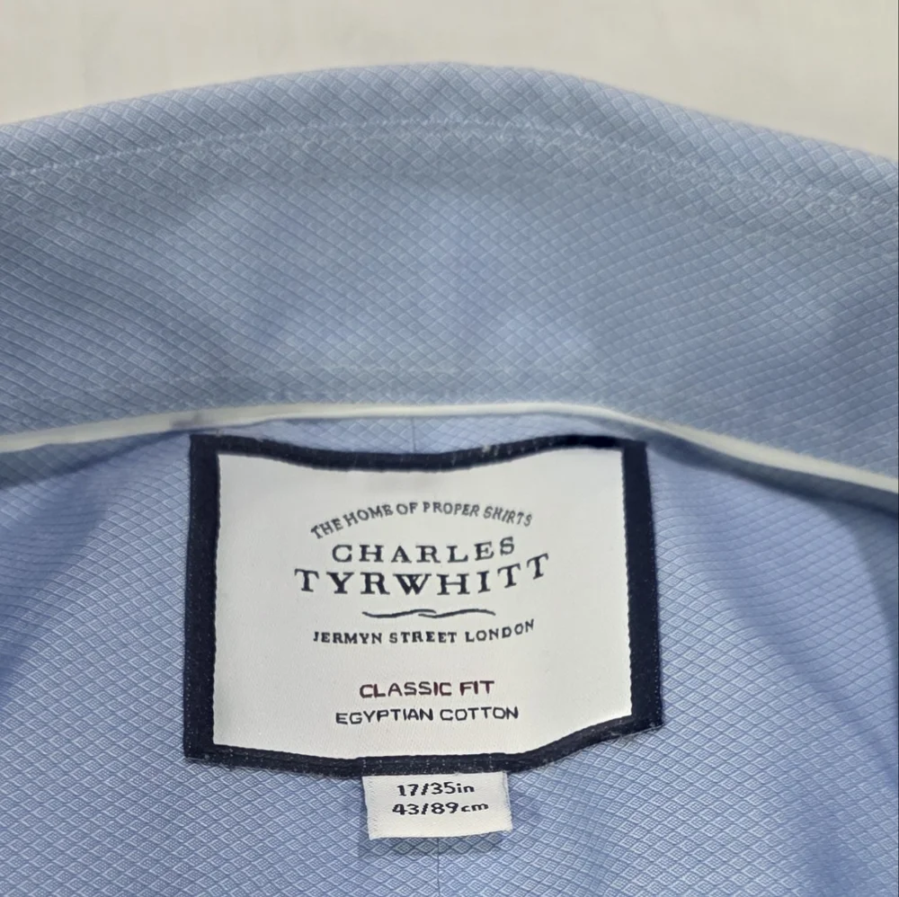 Two Charles Tyrwhitt Classic Fit Egyptian Cotton Button Up Dress Shirts.17/35